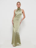 Taylor Is 5'9" & Wears Size UK 8|Odelle Maxi Bridesmaid Dress - Matte Olive