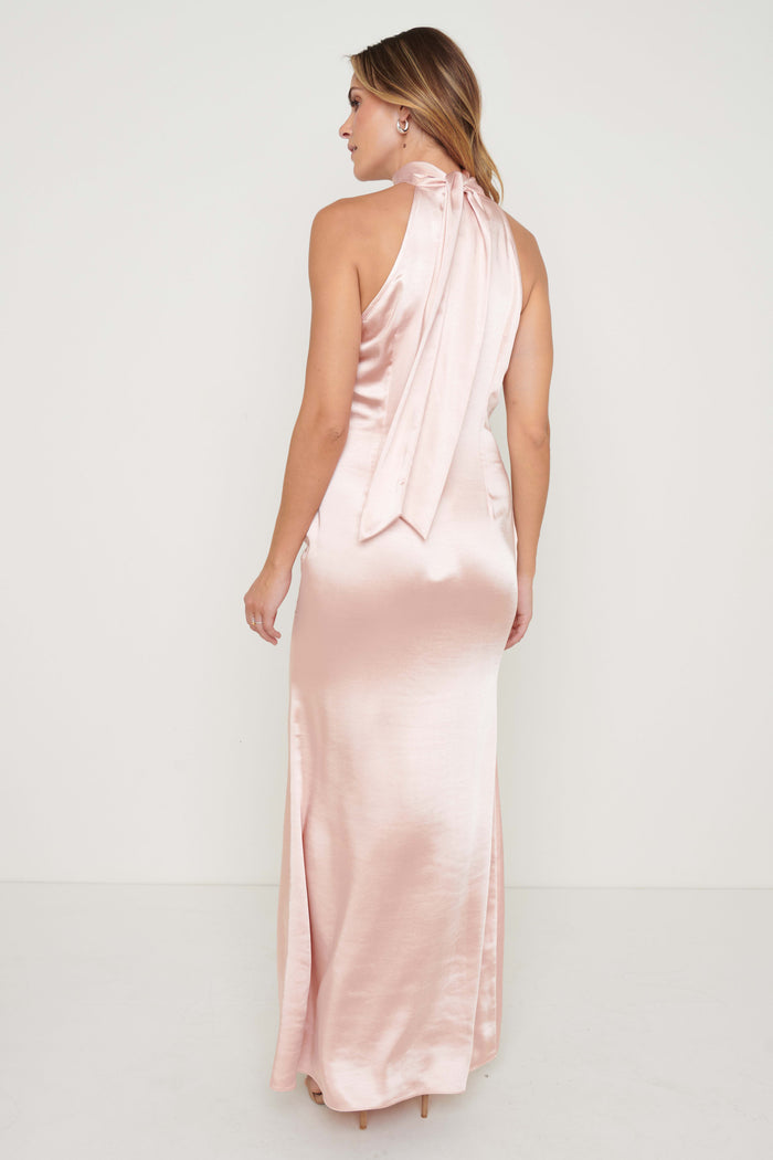Meg Is 5'9" & Wears Size UK 8|Odelle Maxi Bridesmaid Dress - Matte True Blush