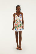 Off-White Garden Of Life Scarf Ruffled Mini Dress