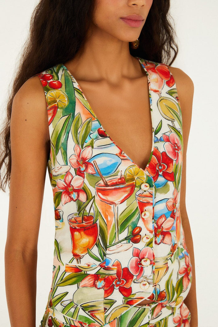 Off-White Sand Cocktail Sleeveless Vest