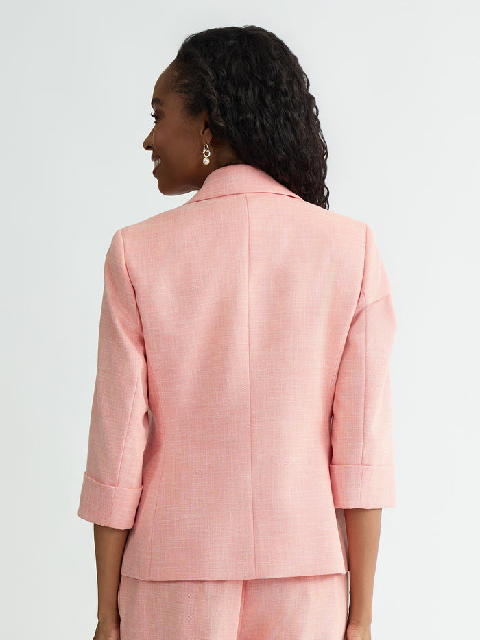 Plus One Button Blazer, Mandarin/Vanilla Ice | Kasper