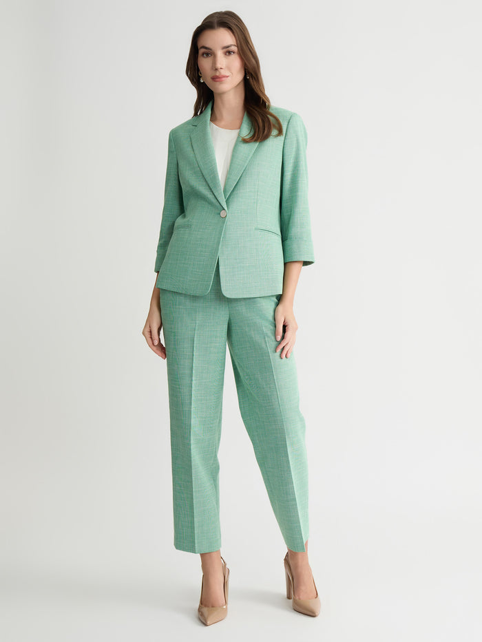 Plus One Button Jacket, Lush Green/Vanilla Ice | Kasper