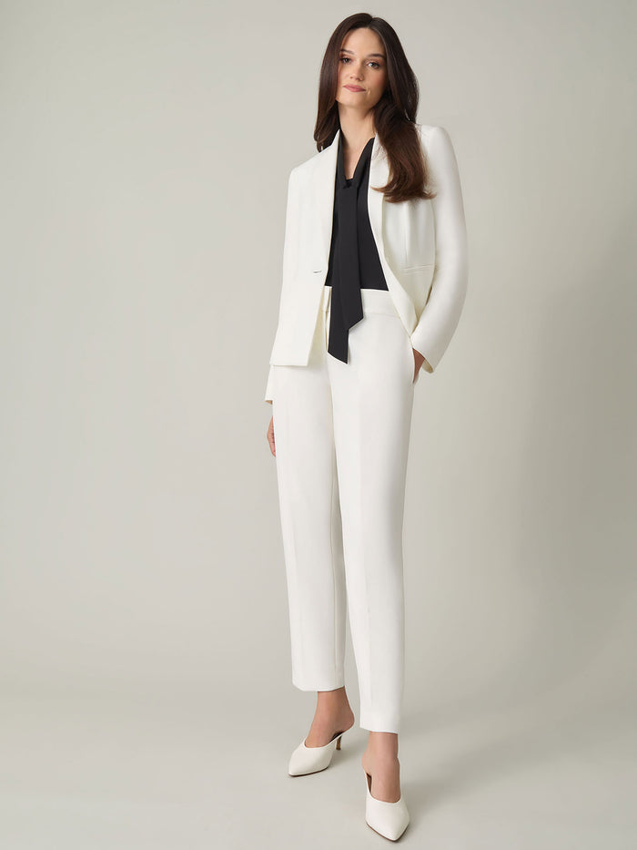 Holly Jacket, Iconic Stretch Crepe, Off White | Kasper