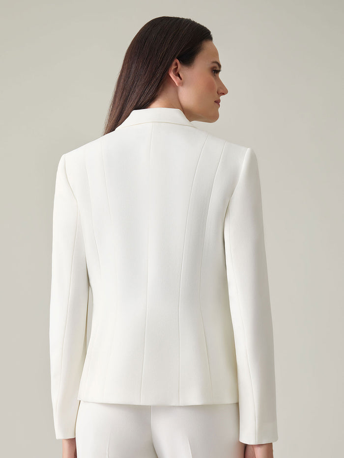 Holly Jacket, Iconic Stretch Crepe, Off White | Kasper