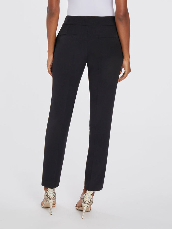 Stretch Crepe Slim Leg Pants, Black | Kasper