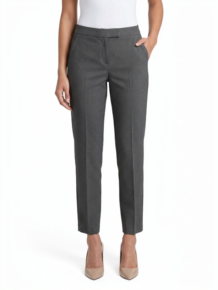 Petite Claire Straight Leg Pants, Washable Bi-Stretch, Modern Charcoal | Kasper