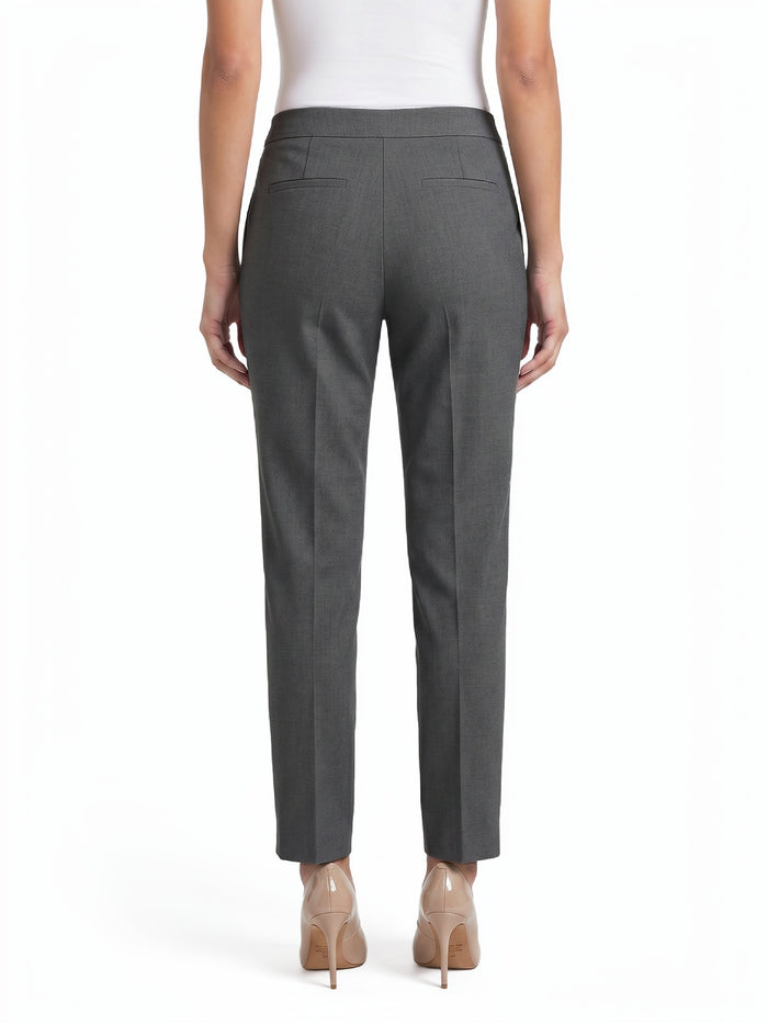 Petite Claire Straight Leg Pants, Washable Bi-Stretch, Modern Charcoal | Kasper