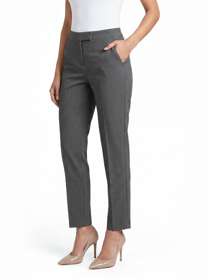 Petite Claire Straight Leg Pants, Washable Bi-Stretch, Modern Charcoal | Kasper