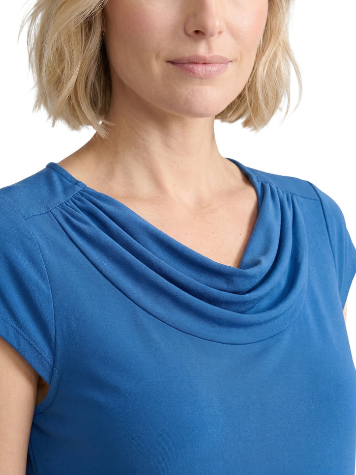 Petite Cowl Neck Top, Everyday Knit, Blue Night | Kasper