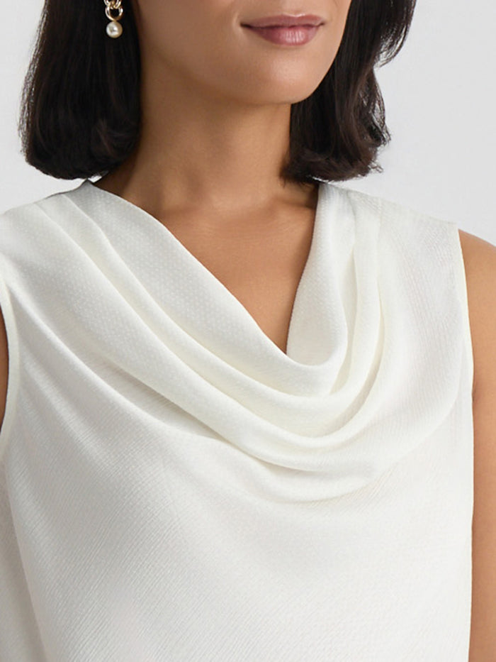 Plus Cowl Neck Top, Vanilla Ice | Kasper