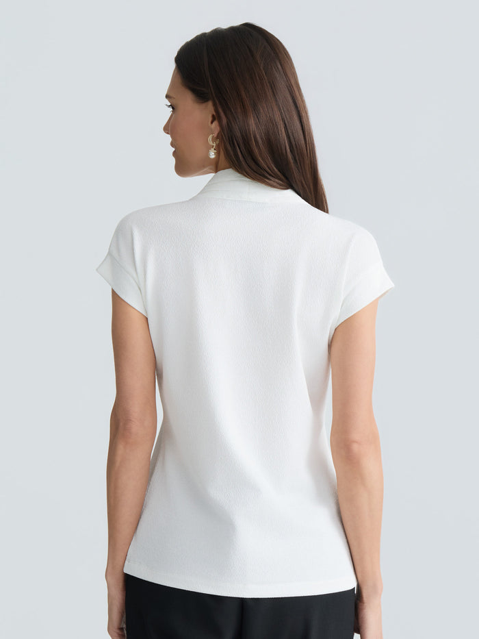 Plus Funnel Neck Sleeveless Top, Everyday Knit, Vanilla Ice | Kasper