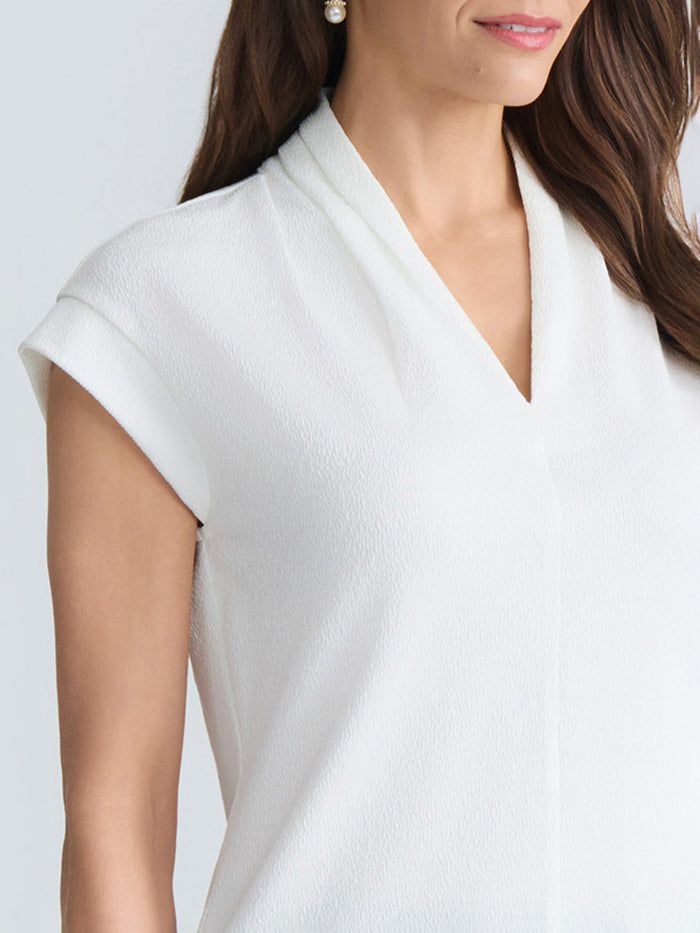 Plus Funnel Neck Sleeveless Top, Everyday Knit, Vanilla Ice | Kasper