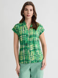 Plus Funnel Neck Top, Lush Green Multi | Kasper
