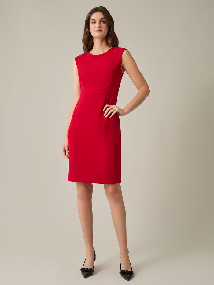 Petite Grace Dress, Iconic Stretch Crepe, Fire Red | Kasper