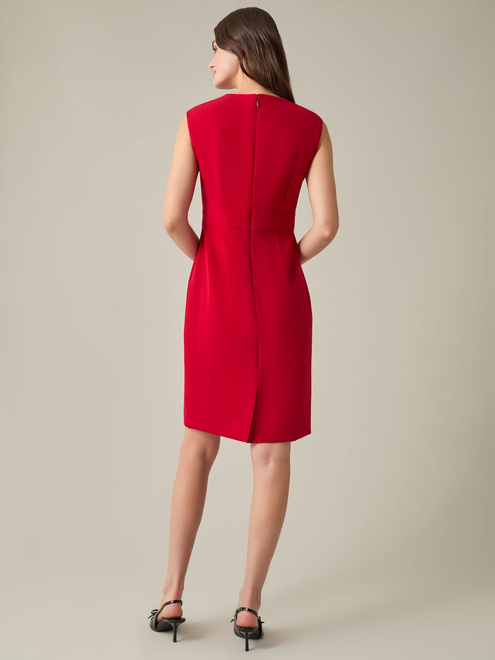 Petite Grace Dress, Iconic Stretch Crepe, Fire Red | Kasper