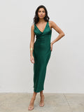 Lygia Is 5'9" & Wears Size UK 8|Piper Midi Dress - Emerald Green