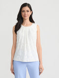 Pleat Neck Top, Lily White | Kasper