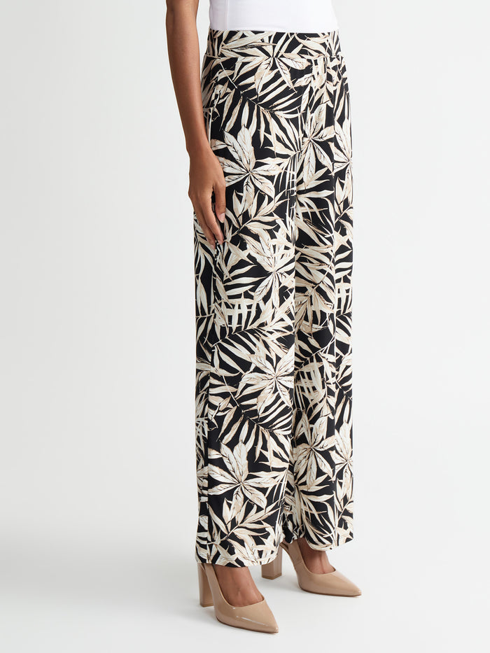 Plus Audrey Pull-On Ankle Pants, Toasted Wheat/Black Multi | Kasper