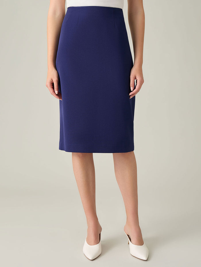 Lana Skirt, Iconic Stretch Crepe, Kasper Navy | Kasper