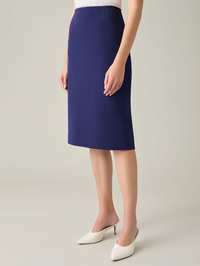 Lana Skirt, Iconic Stretch Crepe, Kasper Navy | Kasper
