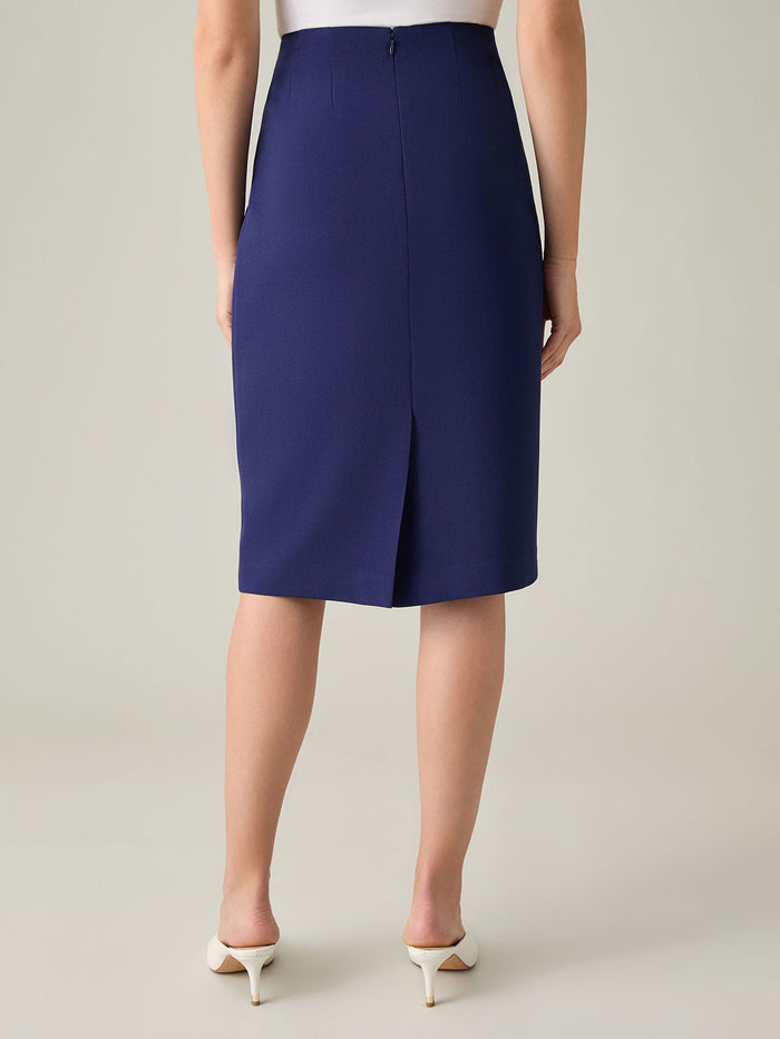 Lana Skirt, Iconic Stretch Crepe, Kasper Navy | Kasper