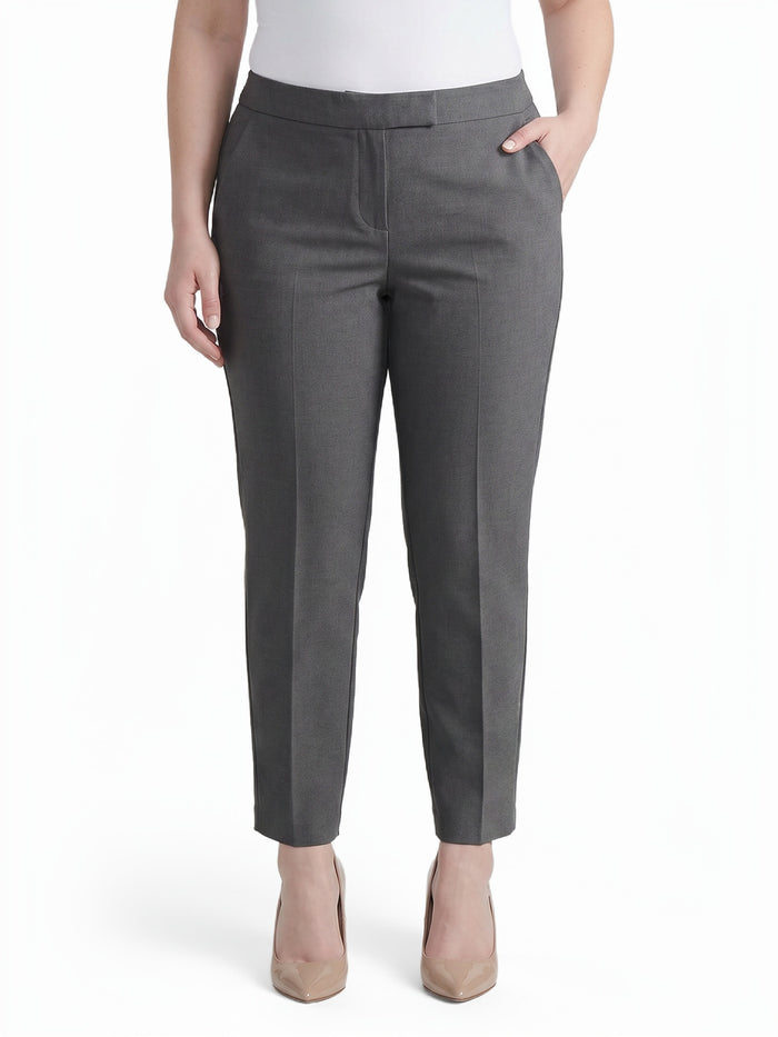 Plus Claire Straight Leg Pants, Washable Bi-Stretch, Modern Charcoal | Kasper
