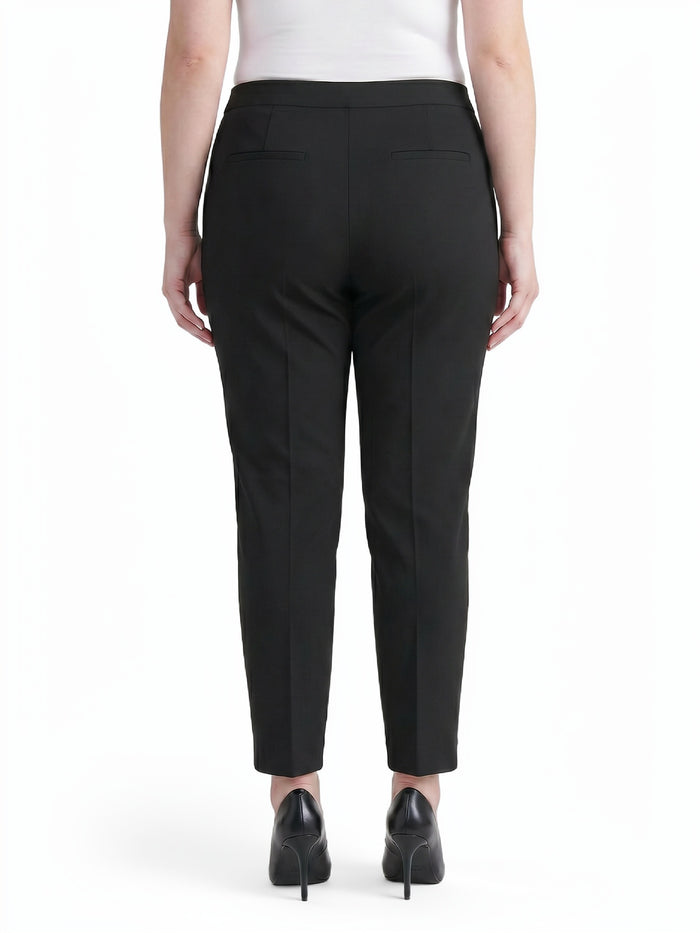 Plus Claire Straight Leg Pants, Washable Bi-Stretch, Black | Kasper