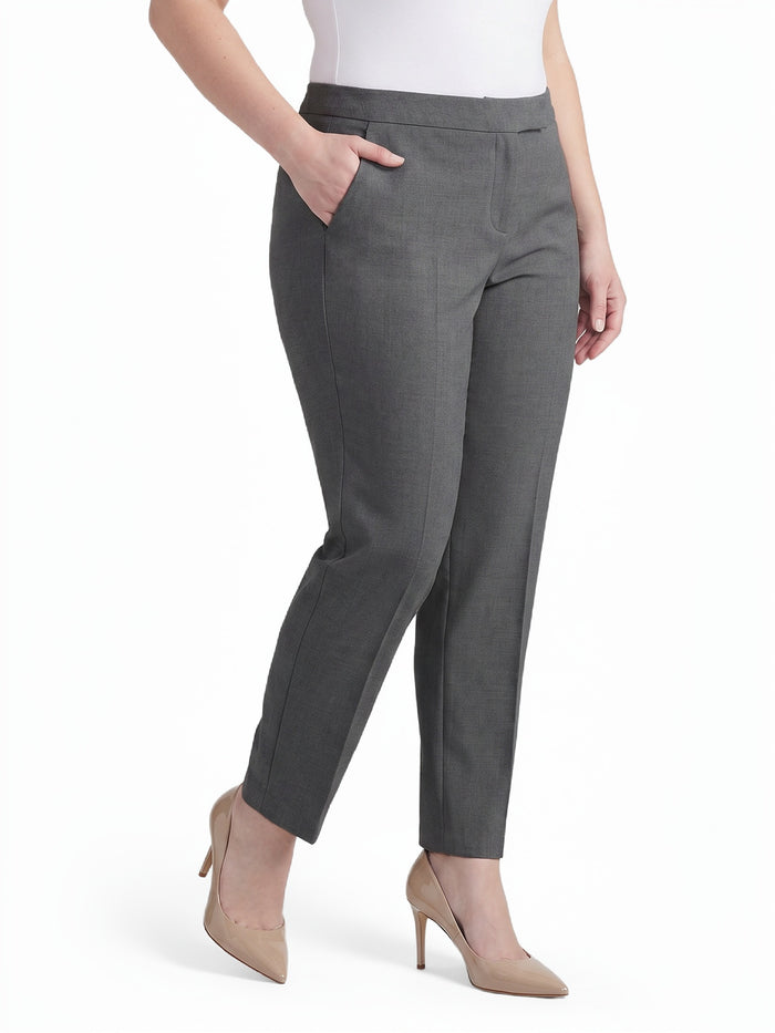 Plus Claire Straight Leg Pants, Washable Bi-Stretch, Modern Charcoal | Kasper