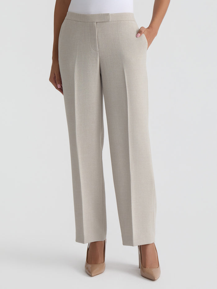 Plus Claire Trouser, Pebble Crepe, Summer Straw | Kasper