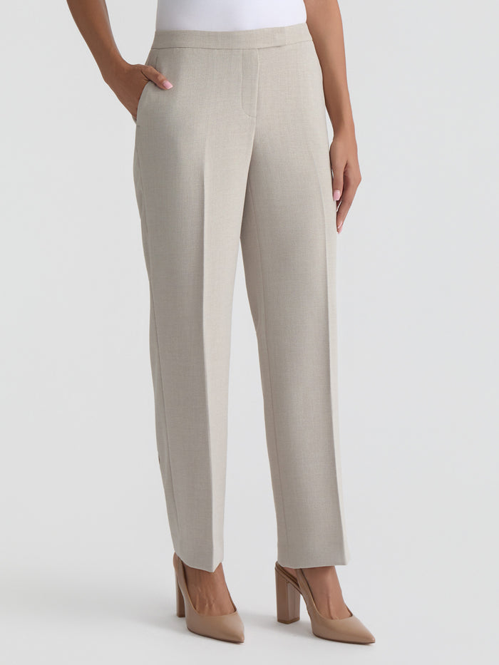 Plus Claire Trouser, Pebble Crepe, Summer Straw | Kasper