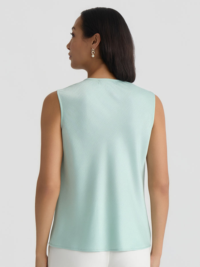Plus Cowl Neck Top, Sea Glass | Kasper