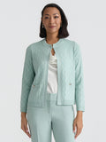 Plus Diamond Stitch Cardigan, Sea Glass | Kasper