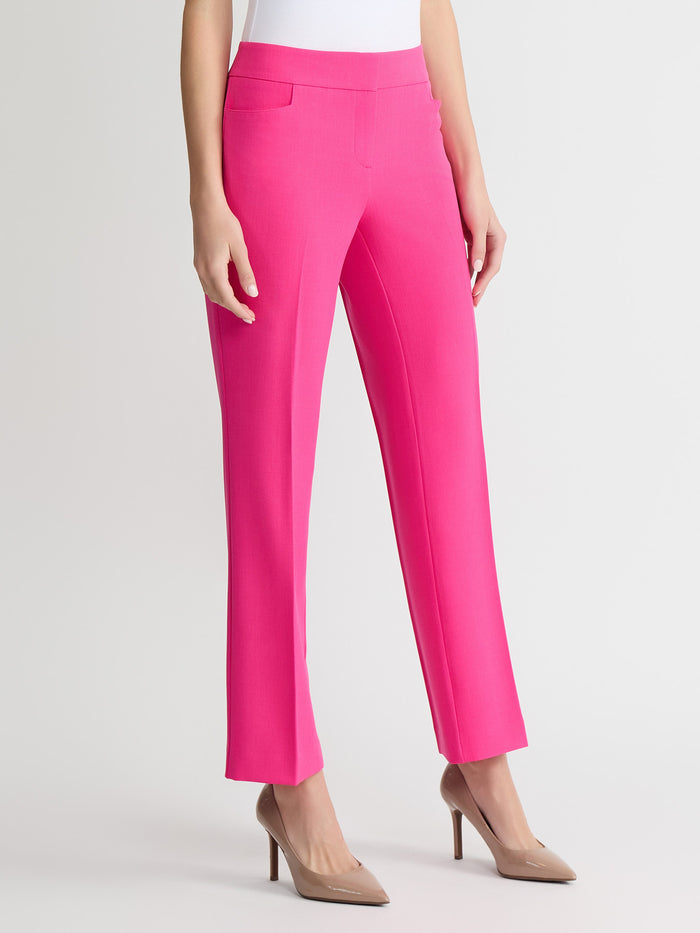 Plus Lily Trouser, Stretch Crepe, Pink Perfection | Kasper