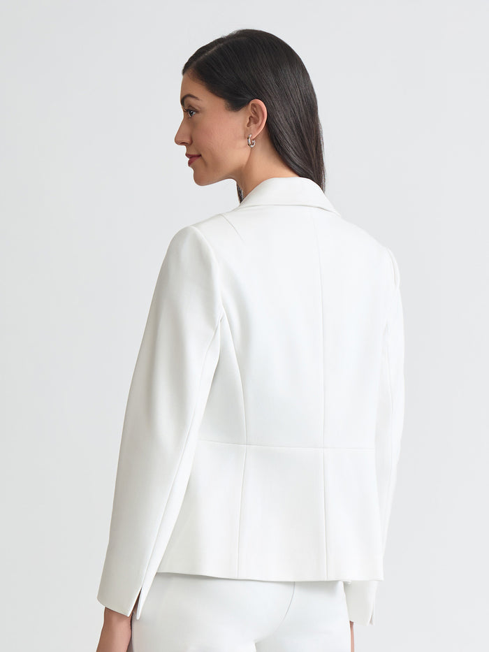 Plus One Button Blazer, Compression Suiting, Vanilla Ice | Kasper