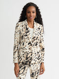 Plus One Button Blazer, Scuba, Toasted Wheat Multi | Kasper