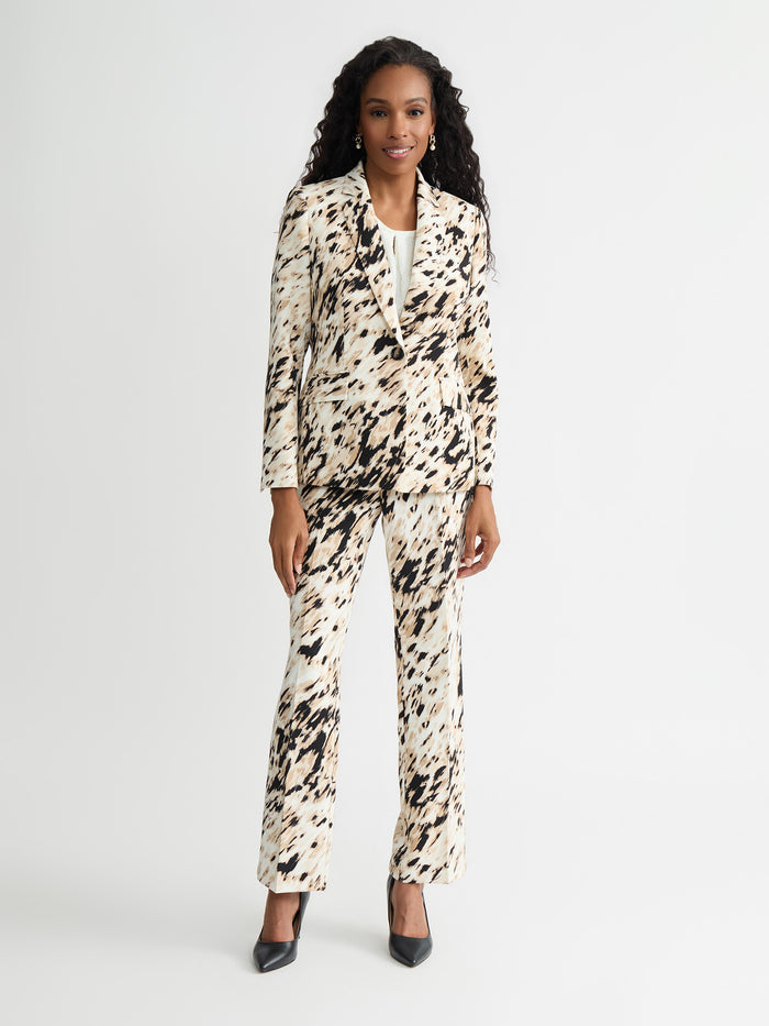 Plus One Button Blazer, Scuba, Toasted Wheat Multi | Kasper