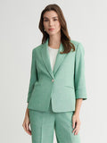 Plus One Button Jacket, Lush Green/Vanilla Ice | Kasper