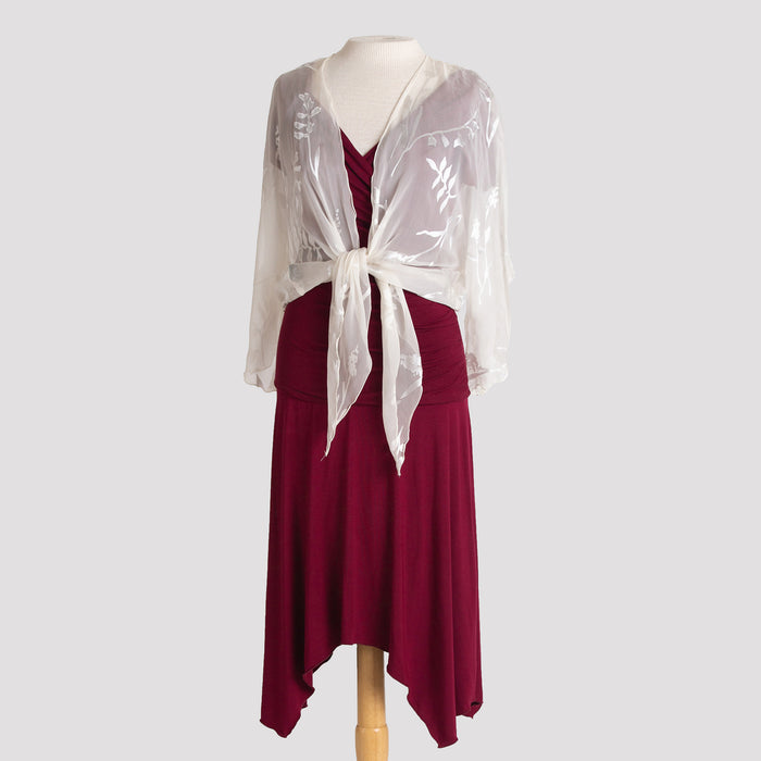 Points Jacket in White Whimsy Devore