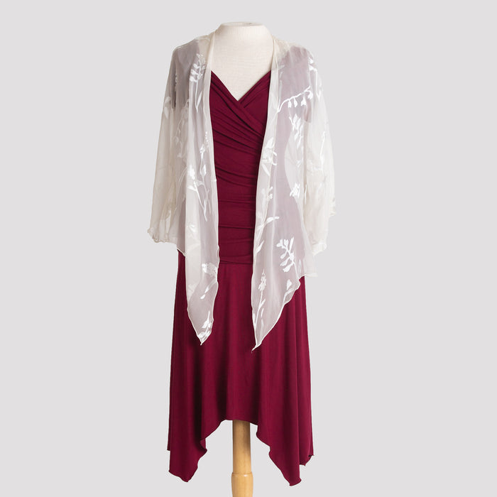 Points Jacket in White Whimsy Devore