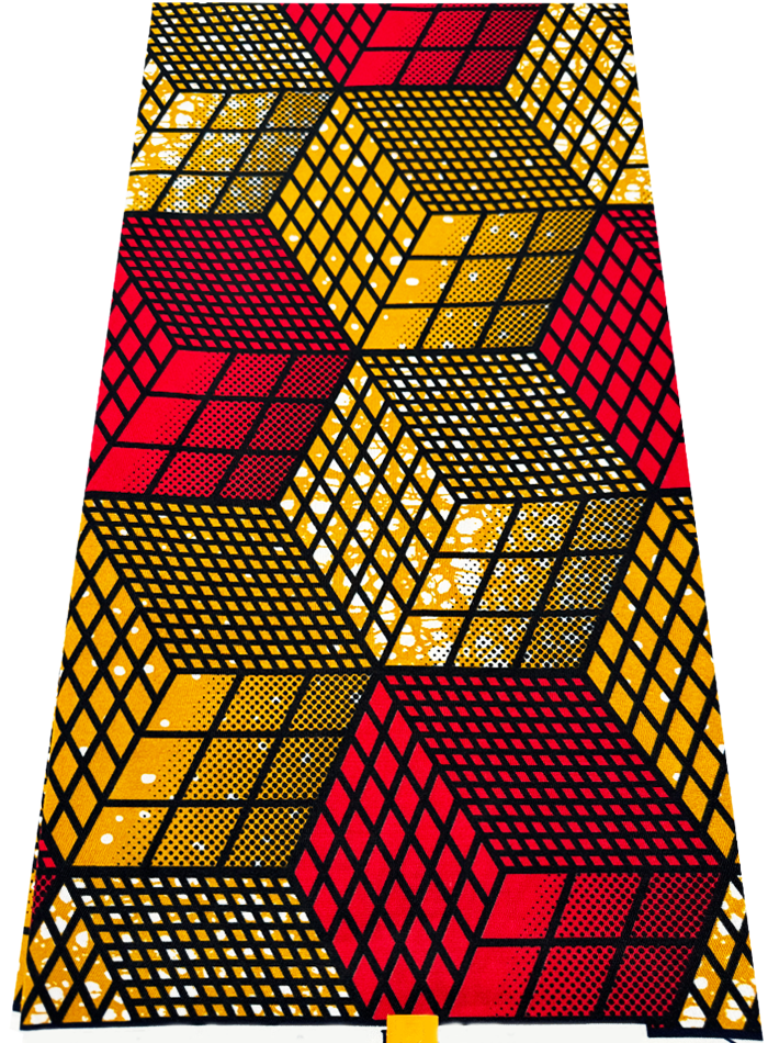 Polyester African Wax Prints Fabrics - Red, Black, Brown, White