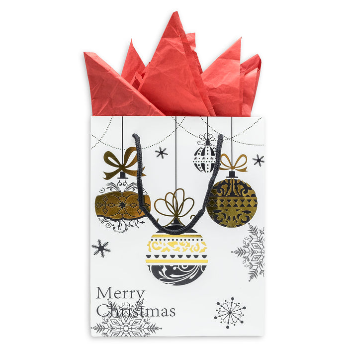 Premium Christmas Ornament Holiday Gift Bags (12-Pack)