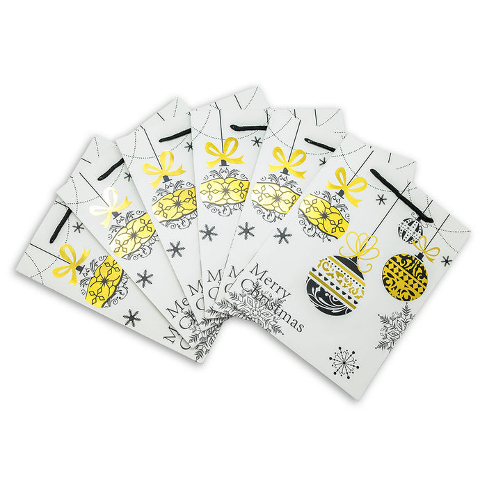 Premium Christmas Ornament Holiday Gift Bags (12-Pack)