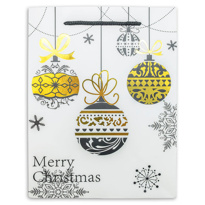 Premium Christmas Ornament Holiday Gift Bags (12-Pack)