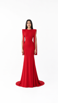 Red Draped-Shoulder Mermaid Dress – Zara