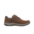Men's brown lace-up sneakers with cushioned sole, side panels and stitching