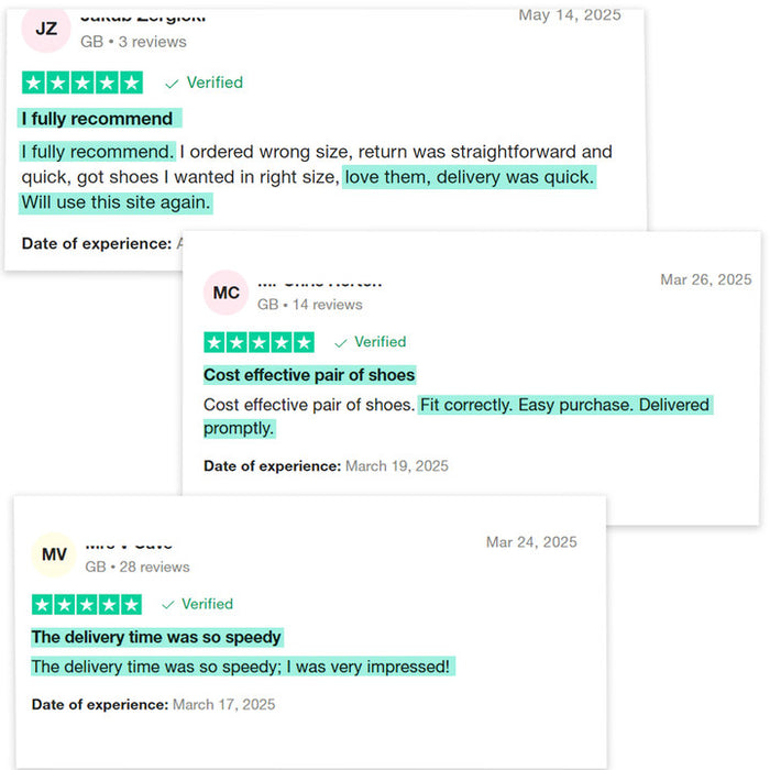 Customer review screenshots for boots product page