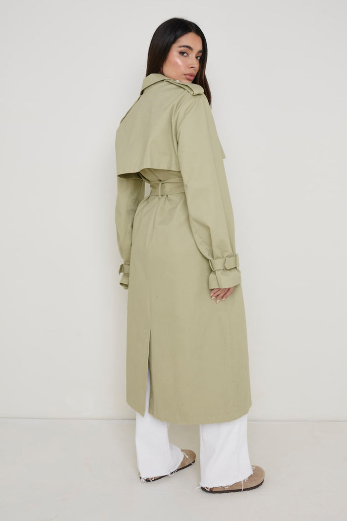 River Oversized Trench - Olive