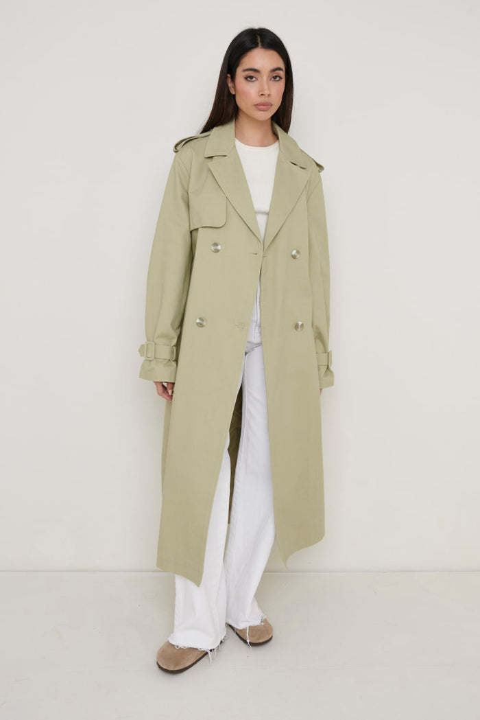 River Oversized Trench - Olive