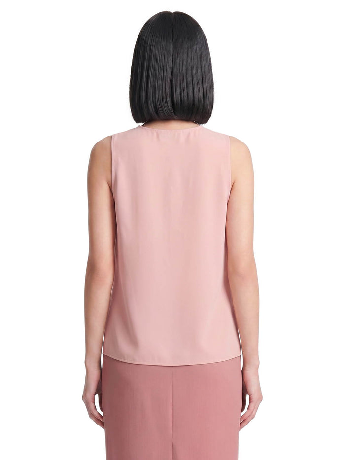 Petite Ruffle Collar Sleeveless Blouse, Light Rose | Kasper