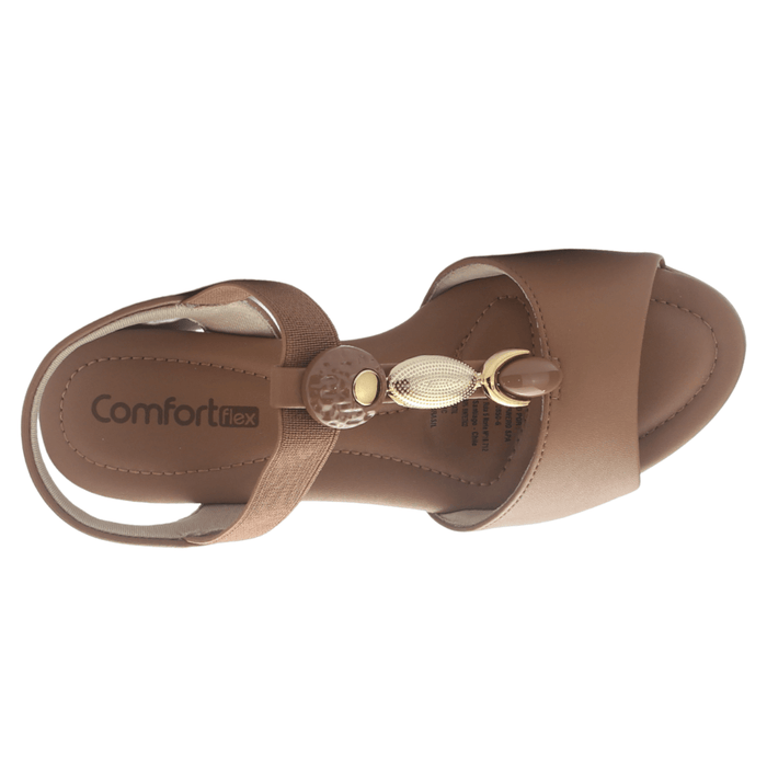 Sandalia Café Mujer Comfortflex 2557403 Casual Sandalias Comfortflex